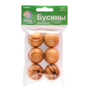 Бусины деревянные (25 мм; кофейный; 6 шт.) — фото, картинка — 2