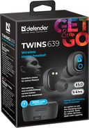 Наушники беспроводные Defender Twins 639 (чёрные) — фото, картинка — 9