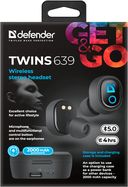 Наушники беспроводные Defender Twins 639 (чёрные) — фото, картинка — 10