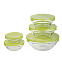 Набор салатников стеклянных (5 шт.; оливковый) — фото, картинка — 2